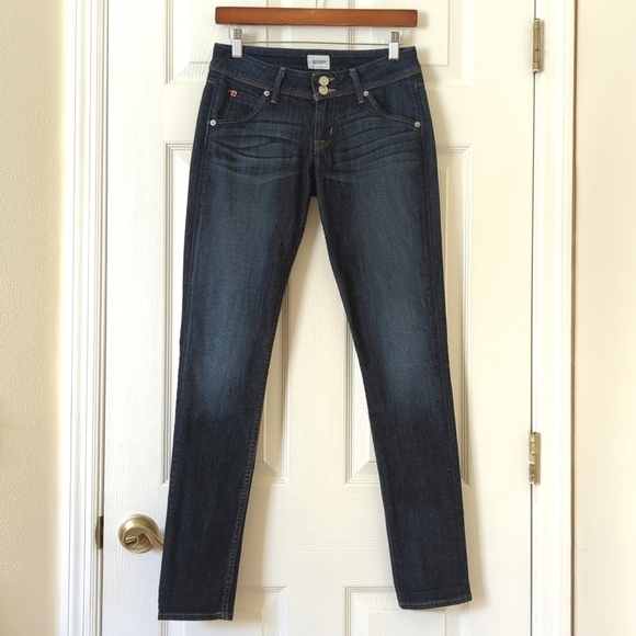 Hudson Collin Classic Low Rise Dark Wash Flap Pocket Denim Skinny Jeans 26 - Picture 1 of 16